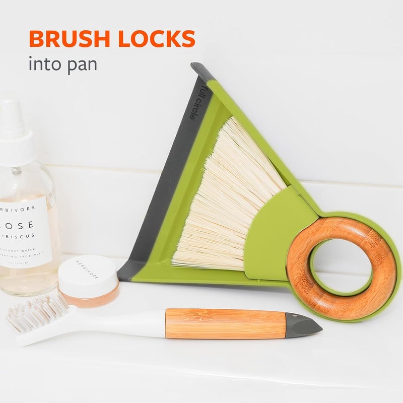 Full Circle Cleaning, Tiny Team Mini Brush & Dustpan Set, Green - Image 3